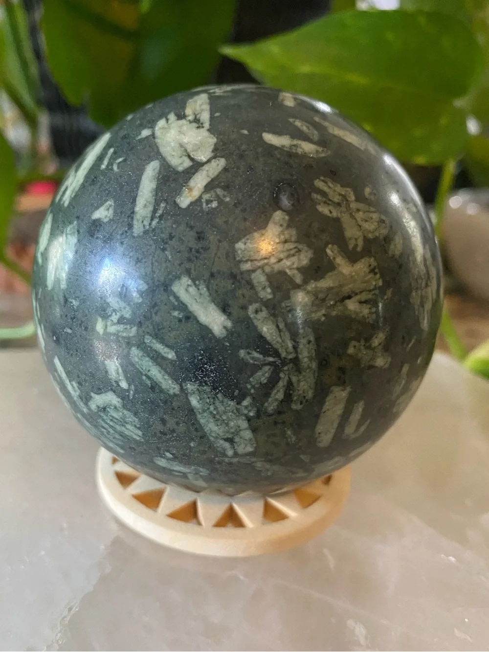 🎋✨ 2.7” Bamboo Jasper Sphere — Earthy Beauty & Grounding Energy ✨🎋